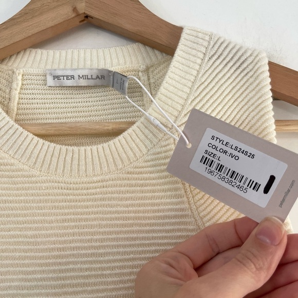 Peter Millar Campbell Ottoman Rib Sweater Ivory - L - Picture 5 of 7